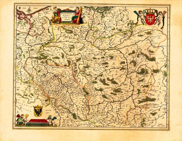 STARE mapy Polski - 1645 Blaeu_Polonia_Regnum,_et_Silesia_Ducatus1645.jpg